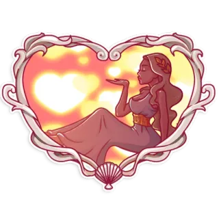 💛 woman, heart, love, beauty, kiss, goddess telegram sticker