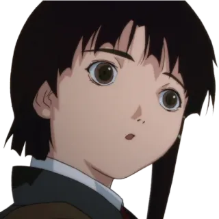 😮 Lain Iwakura Serial Experiments Lain Anime, Lain, Serial Experiments Lain, Cyberpunk, Wired whatsapp sticker