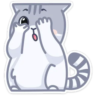 🙈 gato, fofo, animal, adesivo, desenho animado, feliz whatsapp sticker