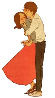 😗 couple, amour, câlin, baiser, romance, affection whatsapp sticker
