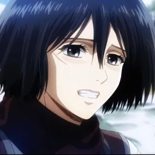 😁 Mikasa Ackerman Attack on Titan Anime, L'Attaque des Titans, Mikasa Ackerman, Personnage, Femme telegram sticker