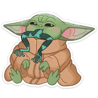 🐸 Baby Yoda The Mandalorian Baby Yoda, Grogu, The Mandalorian, Star Wars, Grenouille, Dessin animé, Mignon telegram sticker