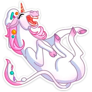 😆 unicórnio, fofo, desenho animado, fantasia, animal, adesivo whatsapp sticker