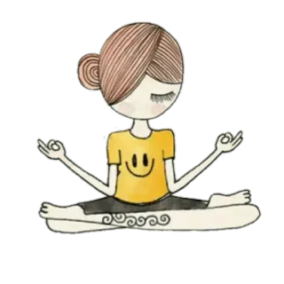 😌 Yoga, Méditation, Femme, Dessin animé, Sourire whatsapp sticker