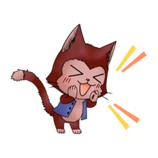 🗣 кот, красный, милый, счастливый, животное, мультфильм telegram sticker