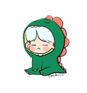 😒 恐龙, 可爱, 卡通, 动物, 角色, 恐龙套装 whatsapp sticker