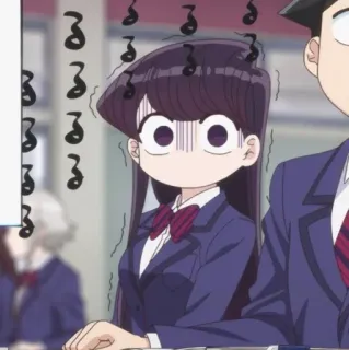 ☁️ Komi Shouko Komi Can't Communicate Anime, Komi Can't Communicate, Komi Shouko, Kawaii, Fofo/a, Nervoso/a, Garota Anime telegram sticker