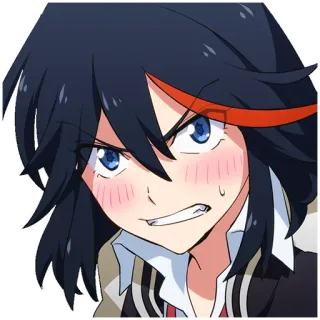 😰 Ryuko Matoi Kill la Kill Anime, Kill la Kill, Ryuko, Matoi, Zła, Rumieniec telegram sticker