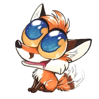 😃 renard, dessin animé, mignon, animal telegram sticker