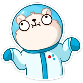 🤷‍♂️ động vật, phi hành gia, gấu, hoạt hình, dễ thương, vũ trụ, nhãn dán telegram sticker