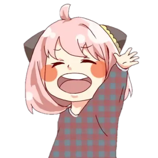 👋 Anya Forger Spy x Family Anime, Cartoon, Mädchen, Charakter, Spy x Family, Anya Forger telegram sticker