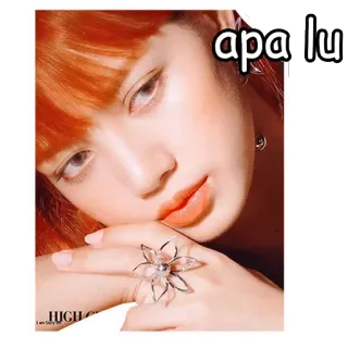 ✖️ apa lu woman, portrait, flower, ring whatsapp sticker