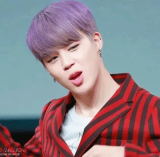 ✨ Jimin K-pop, BTS, Jimin, Idola, Penyanyi, Rambut ungu, Korea, Musik whatsapp sticker