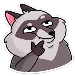 🤔 rakun, berpikir, penasaran, hewan, stiker, kartun telegram sticker