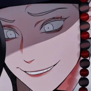 🌟 anime, personaje, tenebroso, sonrisa whatsapp sticker