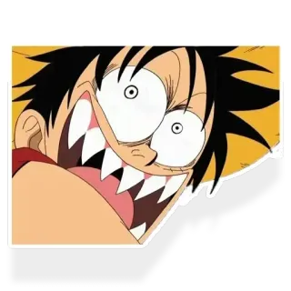 😨 Luffy One Piece anime, cartoon, Luffy, One Piece, funny, scared telegram sticker