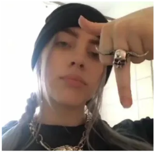 🖕 Billie Eilish 比莉·艾利什, 歌手, 流行明星, 名人, 年轻, 风格, 现代 telegram sticker