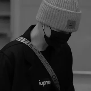 🃏 SUPREM Moda, Streetwear, Pessoa, Gorro, Preto e branco telegram sticker