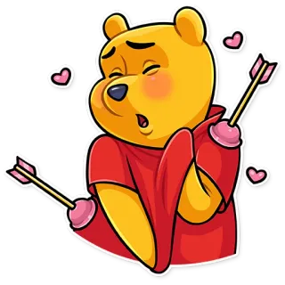 😍 Winnie the Pooh винни пух, медведь, мультфильм, стрелка, любовь, сердце telegram sticker