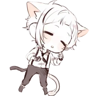 😴 Anime, Chibi, Katzenohren, Kawaii, Manga, Süß telegram sticker