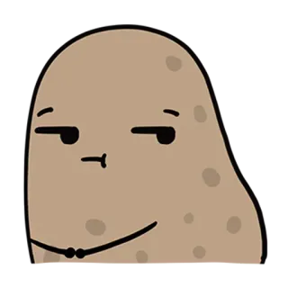 😒 kartoffel, arrogant, cartoon, essen, gemüse, lustig telegram sticker