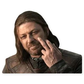 🖕 Ned Stark Game of Thrones Ned Stark, Game of Thrones, onbeschoft, beledigend, vinger whatsapp sticker