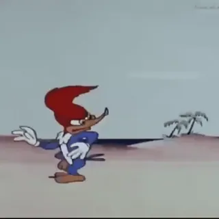 🏃 Woody Woodpecker kreskówka, Woody Woodpecker, ptak, klasyczna kreskówka, animacja whatsapp sticker