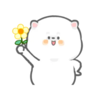 🌹 niedźwiedź, kwiat, słodki, kreskówka whatsapp sticker