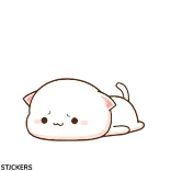 ๐ cat, cute, lying down, sad, animal, cartoon, kawaii telegram sticker