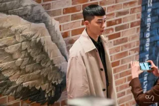 😇 Park Seo-joon pria, korea, aktor, mode, mantel telegram sticker