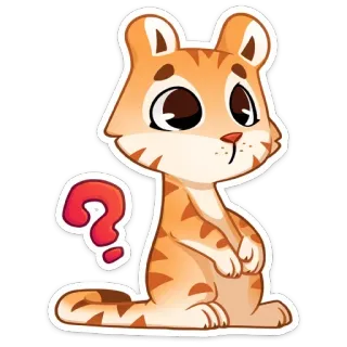😐 kot, znak zapytania, naklejka, słodki, zwierzę, kreskówka telegram sticker