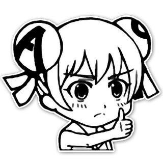 👍 Anime, Manga, Sticker, Mädchen, Cartoon, Chibi telegram sticker