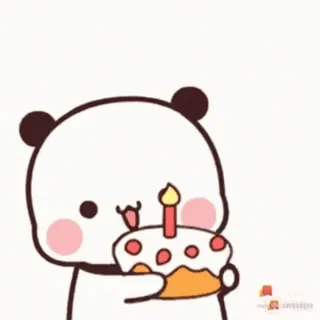🎂 แพนด้า, เค้ก, น่ารัก, คาวาอิ, เฉลิมฉลอง, ของหวาน, วันเกิด whatsapp sticker