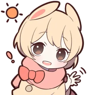 ☀ 可爱, 萌, 动漫, 兔子, 贴纸, Q版 telegram sticker