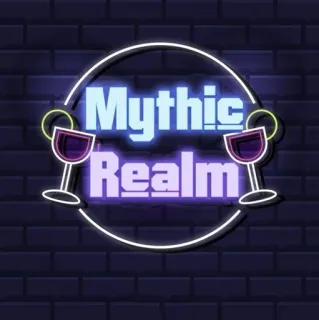 😐 Mythic Realm мифический, царство, неон, вино, стекло, развлечения, название, напиток telegram sticker