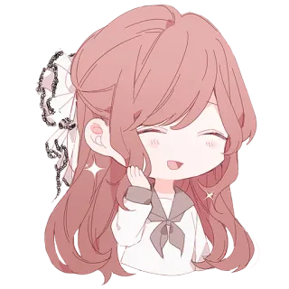 😄 Garota anime, Kawaii, Fofo, Chibi, Brilho, Laço, Uniforme de marinheiro whatsapp sticker