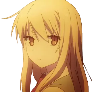 😶 Anime, Dziewczyna, Blondynka, Słodkie telegram sticker
