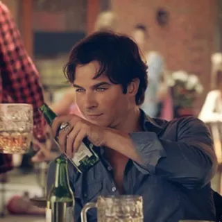 🩸 man, bottle, beer, drinking, male, portrait telegram sticker