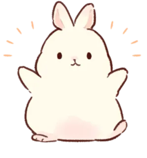 🙂 bunny, rabbit, cute, animal, kawaii, cartoon telegram sticker
