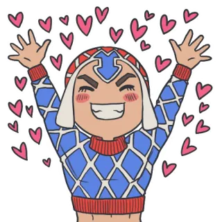🥰 Guido Mista JoJo's Bizarre Adventure Anime, Coeurs, Manga, JJBA, Joyeux telegram sticker
