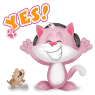 😌 YES! gatto, cane, sì, affermativo, felice, carino telegram sticker