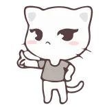 👎 gato, pegatina, dedo corazón, gesto obsceno, mono, gato de dibujos animados whatsapp sticker