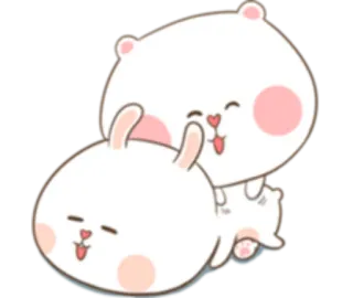 ☺️ милые, животные, медведь, кролик, мультфильм telegram sticker