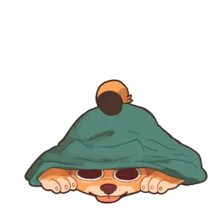 👀 dog, peek, hide, blanket, animal, cute telegram sticker