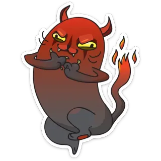 😈 demonio, monstruo, diablo, rojo, dibujo animado, fantasía telegram sticker
