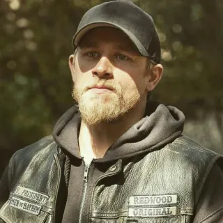 😐 Jax Teller Sons of Anarchy motorcycle club, gang, leather, vest, charlie hunnam telegram sticker