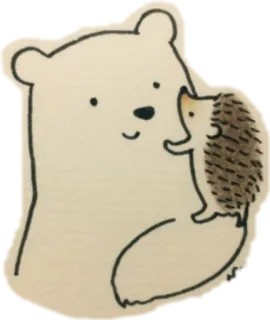 🤗 медведь, ёж, животное, милый, наклейка, мультфильм telegram sticker
