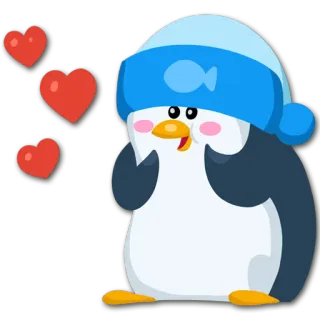 ❤ penguin, heart, cartoon, winter, cute, love, animal telegram sticker