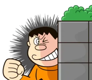 👊 Gian (Doraemon) Doraemon Anime, Cartoon, Wut, Wand, wütend telegram sticker