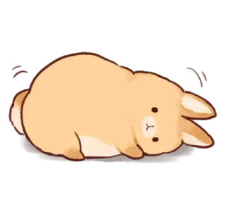 😌 rabbit, bunny, cute, animal, lying down, cartoon, sticker telegram sticker